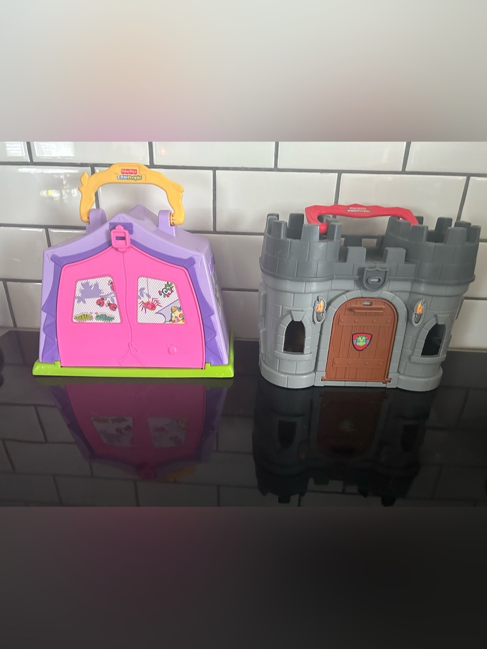 Little people Fisher-Price Pink, Purple & Yellow Carry-Along Playhouse